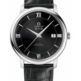 Omega De Ville Prestige Co-Axial Watch - 39.5 mm Steel Case - Black Dial - Black Leather Strap - 424.13.40.20.01.001