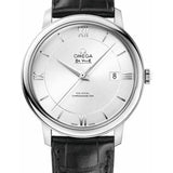 Omega De Ville Prestige Co-Axial Watch - 39.5 mm Steel Case - Silver Dial - Black Leather Strap - 424.13.40.20.02.001