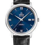 Omega De Ville Prestige Co-Axial Watch - 39.5 mm Steel Case - Blue Dial - Black Leather Strap - 424.13.40.20.03.001