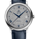 Omega De Ville Prestige Co-Axial Watch - 39.5 mm Steel Case - Grey Dial - Blue Leather Strap - 424.13.40.20.06.002