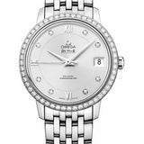 Omega De Ville Prestige Co-Axial Watch - 32.7 mm Steel Case - Diamond Bezel - Silver Diamond Dial - 424.15.33.20.52.001