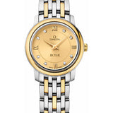 Omega De Ville Prestige Quartz Watch - 24.4 mm Steel And Yellow Gold Case - Champagne Diamond Dial - 424.20.24.60.58.001