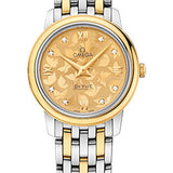 Omega De Ville Prestige Quartz Watch - 27.4 mm Steel And Yellow Gold Case - Champagne Diamond Dial - 424.20.27.60.58.002