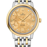 Omega De Ville Prestige Quartz Watch - 32.7 mm Steel Case - Yellow Gold Bezel - Champagne Diamond Dial - Steel And Yellow Gold Bracelet - 424.20.33.60.58.001