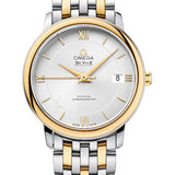 Omega De Ville Prestige Co-Axial Watch - 36.8 mm Steel Case - Yellow Gold Bezel - Silver Dial - Yellow Gold Bracelet - 424.20.37.20.02.001