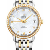 Omega De Ville Prestige Co-Axial Watch - 32.7 mm Steel And Yellow Gold Case - Diamond Bezel - Mother-Of-Pearl Diamond Dial - 424.25.33.20.55.001