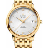 Omega De Ville Prestige Co-Axial Watch - 36.8 mm Yellow Gold Case - Silver Dial - 424.50.37.20.02.002