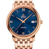 Omega De Ville Prestige Co-Axial Watch - 36.8 mm Red Gold Case - Blue Dial - 424.50.37.20.03.002