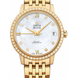 Omega De Ville Prestige Co-Axial Watch - 32.7 mm Yellow Gold Case - Diamond Bezel - Mother-Of-Pearl Diamond Dial - 424.55.33.20.55.001