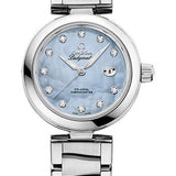 Omega De Ville Ladymatic Omega Co-Axial Watch - 34 mm Steel Case - Blue Diamond Dial - 425.30.34.20.57.003