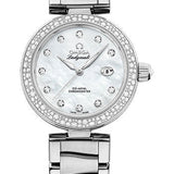 Omega De Ville Ladymatic Omega Co-Axial Watch - 34 mm Steel Case - White Diamond Dial - 425.35.34.20.55.002