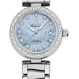 Omega De Ville Ladymatic Omega Co-Axial Watch - 34 mm Steel Case - Blue Diamond Dial - 425.35.34.20.57.003