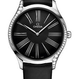 Omega De Ville Tresor Quartz Watch - 39 mm Steel Case - Black Dial - Black Fabric Strap - 428.17.39.60.01.001