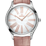 Omega De Ville Tresor Quartz - 36 mm Steel Case - Lacquered White Mother-Of-Pearl Dial - Nude Leather Strap - 428.18.36.60.05.002