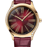 Omega De Ville Tresor Quartz - 36 mm Moonshine Gold Case - Lacquered Gradient Red Garnet Dial - Shiny Red Garnet Leather Strap - 428.58.36.60.11.001