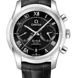 Omega De Ville Co-Axial Chronograph Watch - 42 mm Steel Case - Black Dial - Black Leather Strap - 431.13.42.51.01.001