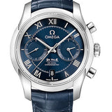 Omega De Ville Co-Axial Chronograph Watch - 42 mm Steel Case - Blue Dial - Blue Leather Strap - 431.13.42.51.03.001