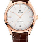 Omega De Ville Tresor Omega Master Co-Axial Watch - 40 mm Sedna Gold Case - Silvery Dial - Brown Leather Strap - 432.53.40.21.02.002