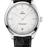 Omega De Ville Tresor Omega Master Co-Axial Watch - 40 mm White Gold Case - Silvery Dial - Black Leather Strap - 432.53.40.21.02.004