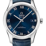 Omega De Ville Hour Vision Co-Axial Master Chronometer Watch - 41 mm Steel Case - Two-Zone Blue Dial - Blue Leather Strap - 433.13.41.21.03.001