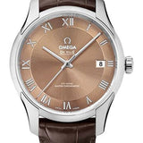 Omega De Ville Hour Vision Co-Axial Master Chronometer Watch - 41 mm Steel Case - Two-Zone Bronze Dial - Brown Leather Strap - 433.13.41.21.10.001