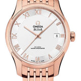 Omega De Ville Hour Vision Co-Axial Master Chronometer Watch - 41 mm Sedna Gold Case - Two-Zone -Silver Dial - 433.50.41.21.02.001