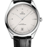 Omega De Ville Tresor Omega Co-Axial Master Chronometer - 40 mm Steel Case - Opaline Silvery Dial - Black Leather Strap - 435.13.40.21.02.001