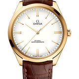 Omega De Ville Tresor Omega Co-Axial Master Chronometer - 40 mm Yellow Gold Case - Ivory Enamel Dial - Brown Leather Strap - 435.53.40.21.09.001