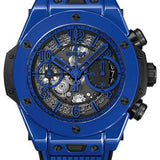 Hublot Big Bang Unico Blue Magic Watch - 42 mm - Blue And Black Skeleton Dial - Black and Blue Rubber Strap-441.ES.5119.RX