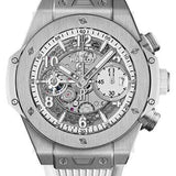 Hublot Big Bang Unico Titanium White Watch - 42 mm - White Dial - White Rubber Strap-441.NE.2011.RW