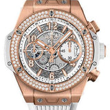 Hublot Big Bang Unico King Gold White Diamonds 42mm Watch - 42 mm - White Skeleton Dial-441.OE.2010.RW.1104