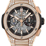 Hublot Big Bang Integral King Gold Pave Watch - 42 mm - Black Skeleton Dial-451.OX.1180.OX.3704