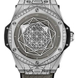 Hublot Big Bang One Click Sang Bleu Steel Grey Diamonds Watch - 39 mm - Grey Dial Limited Edition of 200-465.SS.7047.VR.1204.MXM20