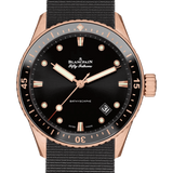 Blancpain Fifty Fathoms Bathyscaphe Sedna Gold Black NATO Men's Watch - 5000 36S30 NABA