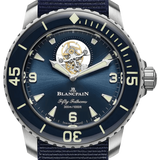 Blancpain Fifty Fathoms Tourbillon 8 Jours Titanium Blue NATO Men's Watch - 5025 12B40 NAOA