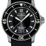 Blancpain Fifty Fathoms Grande Date Black NATO Men's Watch - 5050 12B30 NABA