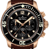 Blancpain Fifty Fathoms Chronographe Flyback Red Gold Leather Men's Watch - 5085FA 3630 63B