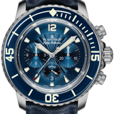 Blancpain Fifty Fathoms Chronographe Flyback Steel Blue Sail-Canvas Men's Watch - 5085FB 1140 52B