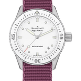 Blancpain Fifty Fathoms Bathyscaphe 38mm Ultra-Slim Purple NATO Ladies Watch - 5100 1127 NAVA