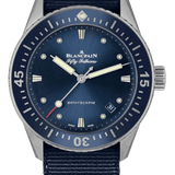 Blancpain Fifty Fathoms Bathyscaphe 38mm Ultra-Slim Blue NATO Men's Watch - 5100 1140 NAOA