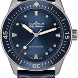 Blancpain Fifty Fathoms Bathyscaphe 38mm Blue Sail-Canvas Men's Watch - 5100 1140 O52A