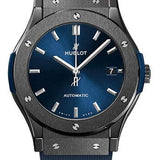 Hublot Classic Fusion Ceramic Blue Watch - 45 mm - Blue Dial - Blue Lined Rubber Strap-511.CM.7170.RX