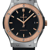 Hublot Classic Fusion Titanium King Gold Watch - 45 mm - Black Dial - Black Lined Rubber Strap-511.NO.1181.RX