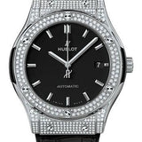 Hublot Classic Fusion Titanium Pave Watch - 45 mm - Black Dial-511.NX.1171.LR.1704