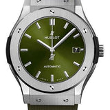 Hublot Classic Fusion Titanium Green Watch - 45 mm - Green Dial - Green Lined Rubber Strap-511.NX.8970.RX