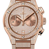 Hublot Classic Fusion Chronograph King Gold Full Pave Bracelet Watch - 45 mm - Gem Set Dial-520.OX.9010.OX.3704