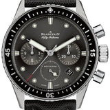 Blancpain Fifty Fathoms Bathyscaphe Chronographe Flyback Grey Steel Black Canvas Men's Watch - 5200 1110 B52A