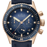 Blancpain Fifty Fathoms Bathyscaphe Chronographe Flyback Red Gold Blue Canvas Men's Watch - 5200 3640 O52B