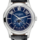 Patek Philippe Complications Annual Calendar Moon Phases - White Gold - Blue Sunburst Dial - 5205G-013