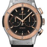 Hublot Classic Fusion Chronograph Titanium King Gold Watch - 45 mm - Black Dial - Black Lined Rubber Strap-521.NO.1181.RX